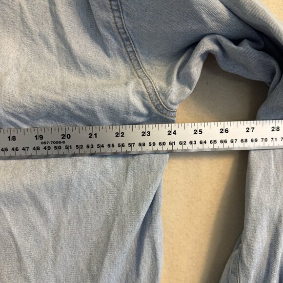 Electronic Arts EA Sports Western Classic Vintage Button Shirt Light Blue Denim - Picture 6 of 7